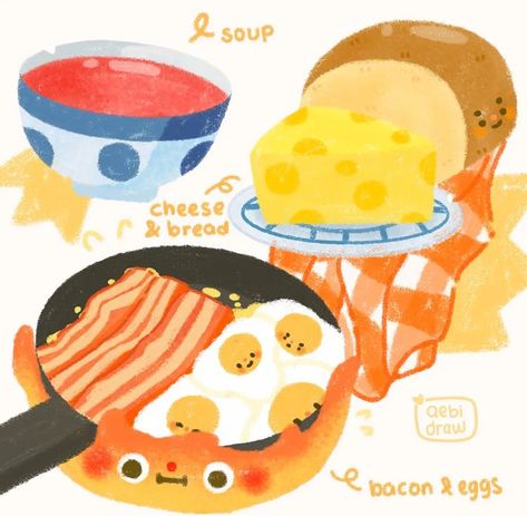 Food Doodles, Japanese Drawings, Food Illustration Art, Cute Food Drawings, Cute Food Art, Chinese Art Girl, Illustration Food, Cute Doodles Drawings, Food Drawing