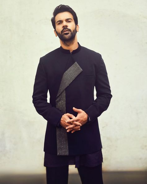 Menswear Indian, Indo Western Outfits For Men, Rajkumar Rao, Wedding Menswear, Stylish Boy Clothes, Latest Kurta Designs, Rajkummar Rao, Mens Traditional Wear, Bespoke Jacket