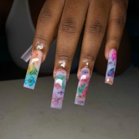 Acrylic Nail Ideas, Encapsulated Nails, Pink Manicure, Square Nail Designs, Different Nail Designs, Exotic Nails, Long Acrylic Nails Coffin, Really Cute Nails, Bling Acrylic Nails