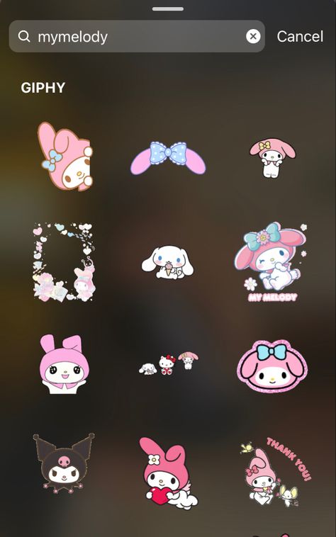 #mymelod #insta #sticker Insta Giphy Stickers, Cute Giphy Stickers Instagram, Cute Ig Stickers, Insta Stickers Search, Cute Stickers For Instagram, Insta Giphy, Cute Instagram Stickers, Hello Kitty Invitation Card, Minimalist Bullet Journal Layout