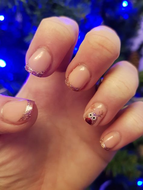 Reindeer Christmas nails Reindeer French Tip Nails, Reindeer Nails Short, Reindeer On Nails, Holiday Nails Reindeer, Reindeer Nails Designs, Reindeer Nails Designs Xmas, December Nails Reindeer, Christmas Nail Designs Reindeer, Rudolph Nails Designs