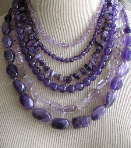 Purple Statement Necklace, Normal Style, Lavender Necklace, Lavender Amethyst, Pretty Rose, Necklace Amethyst, Necklace Layered, Fun Jewelry, Purple Necklace