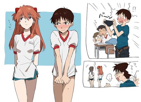 Shinji X Asuka, Evangelion Shinji, Shinji Ikari, Asuka Langley Soryu, Evangelion Art, Neon Evangelion, Asuka Langley, Mecha Anime, Naruto Girls