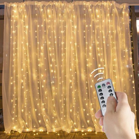 Christmas Light Curtains, Christmas Party Backdrop, Twinkle String Lights, String Lights In The Bedroom, Led Curtain Lights, Starry Lights, Led Curtain, Curtain String Lights, Bedroom Wall Hangings