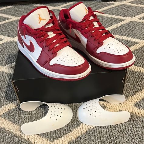 Jordan 1 Low “Cardinal Red”. Mens size 7.5 Jordan 1 Low Cardinal Red, Aj1 Low, Prom Inspo, Preppy Shoes, Swag Shoes, Air Jordan 1 Low, Jordan 1 Low, 2024 Vision, Dream Shoes