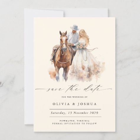 Modern Rustic Western Photo  Save the Date Western Save The Date Ideas, Save The Date Ideas, Western Photo, Thistle Design, Horses Theme, Photo Save The Date, Modern Western, Date Ideas, Western Wedding