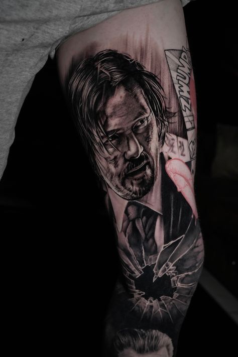 John Wick Realistic Tattoo von Sissy Ink Electric07 Nähe Frankfurt John Wick Tattoo Ideas, Keanu Reeves Tattoo, John Wick Tattoo, Superhero Cosplay, Realistic Tattoo, Ink Master, Keanu Reeves, Small Tattoos, Sleeve Tattoos