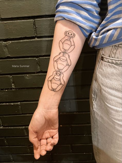 Hear No Evil See No Evil Tattoo Minimalist, Three Wise Monkeys Art, Monkey See Monkey Do Tattoo, Hear No Evil See No Evil Tattoo Monkey, No Hear No See No Speak Tattoo, Three Monkeys Tattoo, Hear No Evil See No Evil Tattoo Women, 3 Wise Monkeys Tattoo, 3 Monkeys Tattoo