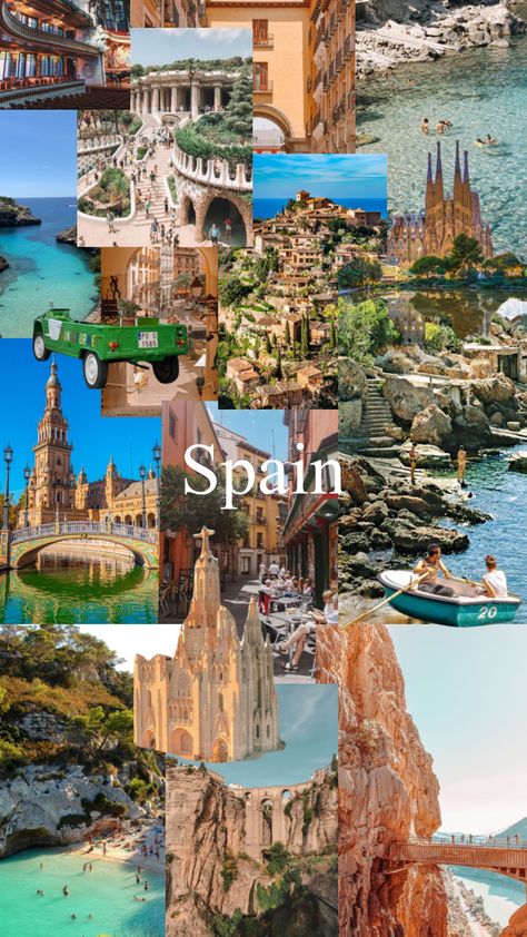 #spain #southamerica #european #aestheticbeach Travelling Spain, Spanish Background, Spain Photos, Spain Collage, Spain Lifestyle Aesthetic, Salou Spain Aesthetic, Spanish Astethic, Travel Spain, Spain Culture Aesthetic