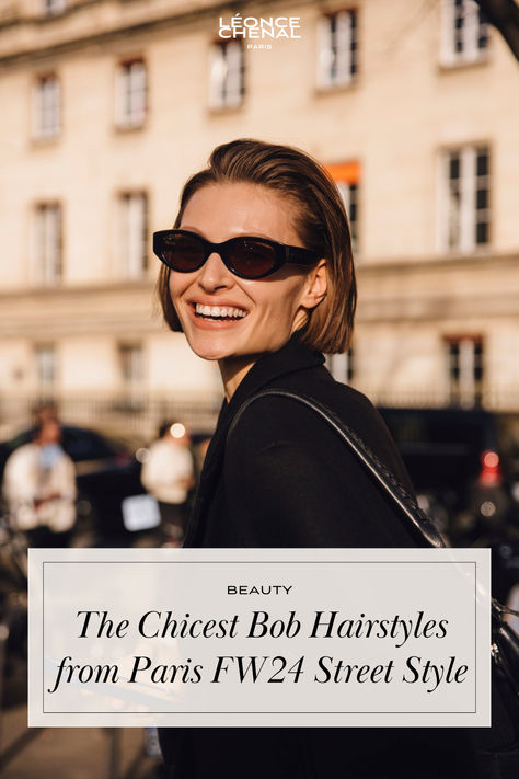 Explore the most stylish bob hairstyles from Paris Fashion Week FW24 street style. Get inspired by the latest chic cuts. Photo: Launchmetrics Spotlight French Bob Outfit Parisian Chic, Parisian Haircut, Parisian Bob Round Face, French Women Hairstyles, Romantic Short Hair, Parisian Hairstyles, Bobs Outfit, Paris Hairstyles, French Hairstyles