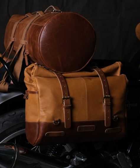 Trip Machine Escapade Pack: A 3-In-1 Motorcycle Adventure Luggage Collection Motorcycle Bags, Motorcycle Adventure, Motorbike Leathers, Motorcycle Saddlebags, Motorcycle Luggage, Motorcycle Bag, Adventure Motorcycling, Vintage Luggage, Leather Luggage