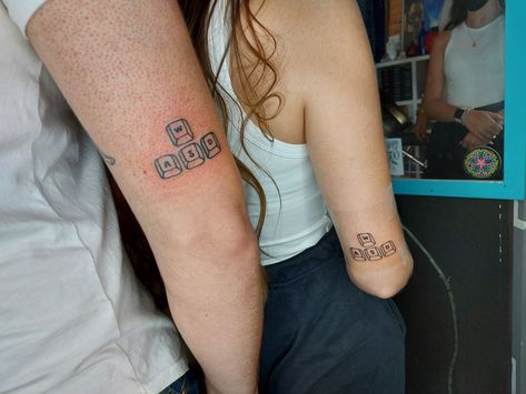 wasd gaming matching sibling tattoo simple black Simple Sibling Tattoos, Matching Sibling Tattoos, Sibling Tattoos, Tattoo Simple, Gaming Tattoo, Cute Tattoos, Simple Tattoos, Jesus Fish Tattoo, Tattoo Ideas