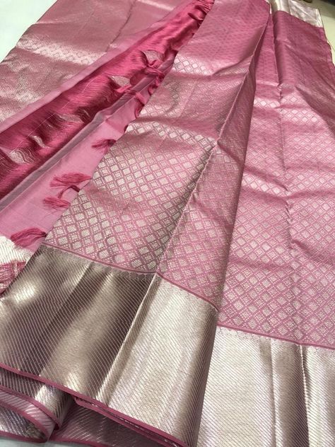 Kanchipuram Silk Saree Reception, Pastel Colour Bridal Saree, Pastel Colour Sarees Silk, Pastel Kanchipuram Saree Bridal, Pastel Pink Bridal Saree, Pastel Colour Saree Indian Weddings, Pastel Colour Silk Saree, Pastel Silk Sarees Bridal, Pastel Pink Saree Silk