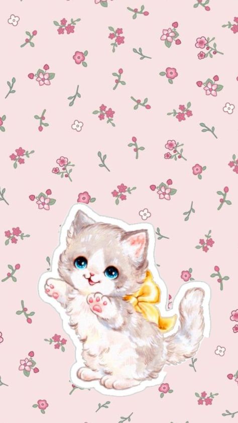 cat kitten cute aesthetic wallpaper adorable pink flowers girly Cute Aesthetic Wallpaper, Pretty Wallpaper Ipad, Kitten Cute, Flower Cat, Wallpaper Ipad, Cat Aesthetic, Cute Aesthetic, Ipad Wallpaper, Pink Flower