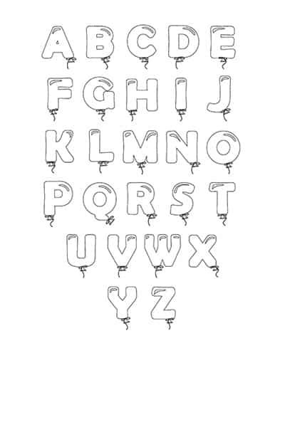 Printable Bubble Letters: Balloon Letters Alphabet - Freebie Finding Mom Draw Letters Alphabet, Balloon Bubble Letters, Balloon Font Alphabet, Ballon Letters Drawing, How To Draw Balloon Letters, Balloon Letters Drawing, Cute Fonts Alphabet Bubble, Bubble Letter Alphabet, Bubble Letter D