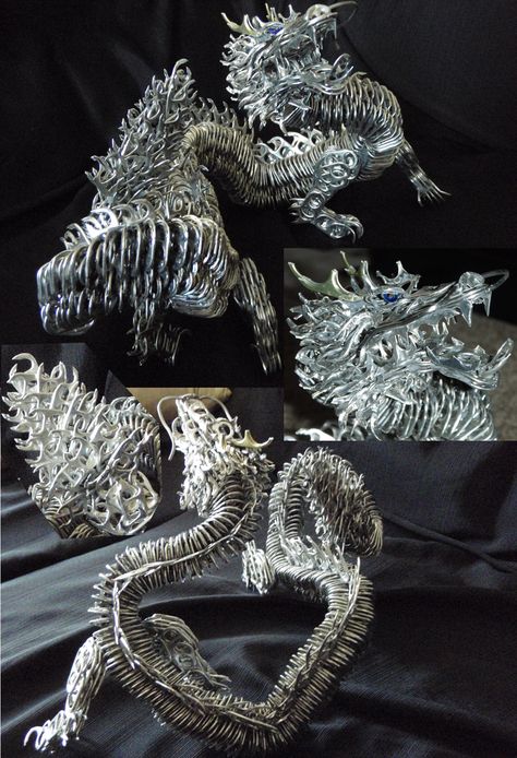 Some COOL ways to use those pop tabs! (Haven't seen these yet personally) - Friendly Metal Detecting Forums Ring Pull Crafts Ideas, Can Tabs Diy, Pop Can Crafts, Lon Bia, Soda Tab Crafts, Pop Can Tabs, Diy Dragon, Tab Crafts, Can Tab Crafts