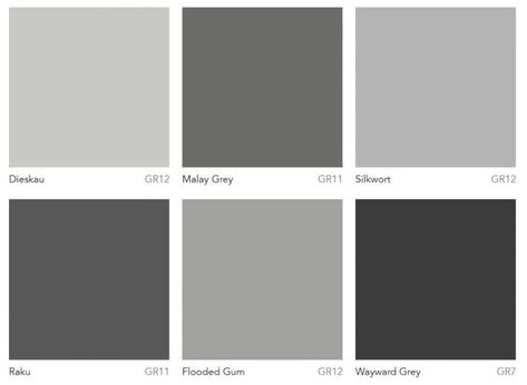 Dulux Most Popular Grey Paint Colours - Interiors By Color Dulux Colour Schemes, Bedroom Colour Schemes Warm, Plascon Paint Colours, Popular Grey Paint Colors, Grey Bedroom Paint, Dulux Paint Colours, Warm Grey Walls, Warm Grey Paint Colors, Warm Gray Paint