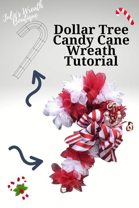 Easy to follow video on YouTube, Make your own Candy Cane wreath, Dollar Tree Crafts, Dollar Tree Christmas Wreath, Christmas Decor, Christmas Decorating, Dollar Tree Fun, Dollar Tree Crafting, Wreath Making, How To Make A Wreath, #ChristmasDecorating #CandyCaneWreath Dollar Tree Candy Cane Wreath, Dollar Tree Candy Cane, Candy Cane Wreath Tutorial, Candy Cane Wreath Diy, Candy Cane Decorations, Burlap Wreath Diy, Decorate For Christmas, Candy Wreath, Mesh Wreath Tutorial