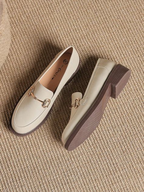 Women's Work Shoes, Fashionable Apricot Round Toe Flat Shoes, Loafers, Casual Leather ShoesI discovered amazing products on SHEIN.com, come check them out! Work Shoes Women, Flat Loafers, Sparkle Shoes, Casual Leather Shoes, Brown Flats, Super High Heels, Leather Shoes Woman, Shoes Loafers, Work Shoes