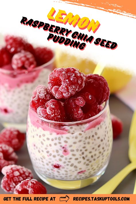 Savor the bursting flavors of our Lemon Raspberry Chia seed pudding. This refreshing treat blends sweet raspberries, tangy lemons, and nutritious chia seeds creating an ideal balance of taste health. Easy-to-make, vegan, gluten-free, and perfect for a nutritious breakfast, light snack, or dessert. Cultivate your culinary skills while promoting wellness. Follow our step by step guide for this delightful, and nutritious recipe! #ChiaSeedPudding #HealthyRecipes #VeganD Raspberry Chia Seed Pudding, Chia Pudding Coconut Milk, Raspberry Banana, Nutritious Desserts, Raspberry Yogurt, Light Desserts, Light Snacks, Chia Seed Pudding, No Cooking