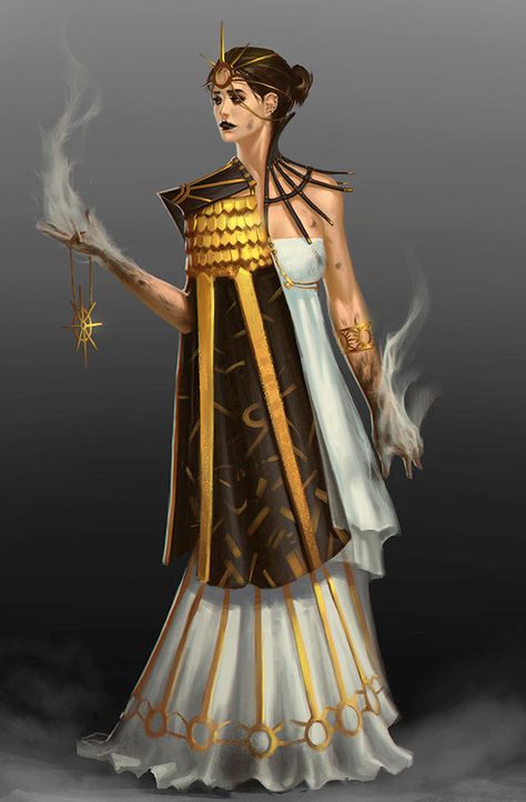 Sun Temple Fantasy Art, Sun Cleric, Sun Priest, Sun Priestess, Sun Armor, Summer Court, Art Magic, Fantasy Magic, Female Character Concept