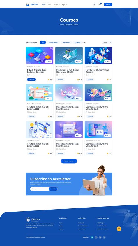 Edufarm - Online Courses & Education LMS Figma UI Template Online Education Website Design, Lms Website Design, Lms Design, Course Web, Online Web Design, Figma Template, Responsive Web Design, Web Layout Design, Website Themes