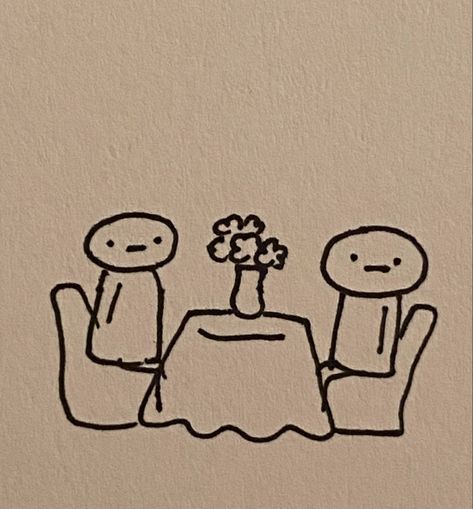 Drawing Date Ideas, Mr Bored Drawing, Cute People Doodles, Mr Bored Doodle, Mr Bored, Date Doodle, Romantic Doodles, Date Drawing, Cute Easy Doodles