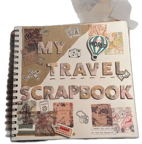 Travelogue Ideas For School Project, Scrapbook Cover Ideas Diy Creative, Scrapbook Cover Ideas Diy, Vacation Scrapbook Ideas, Spain Scrapbook, Creative Book Covers, Anniversary Scrapbook, Travel Journal Scrapbook, Scrapbook Cover