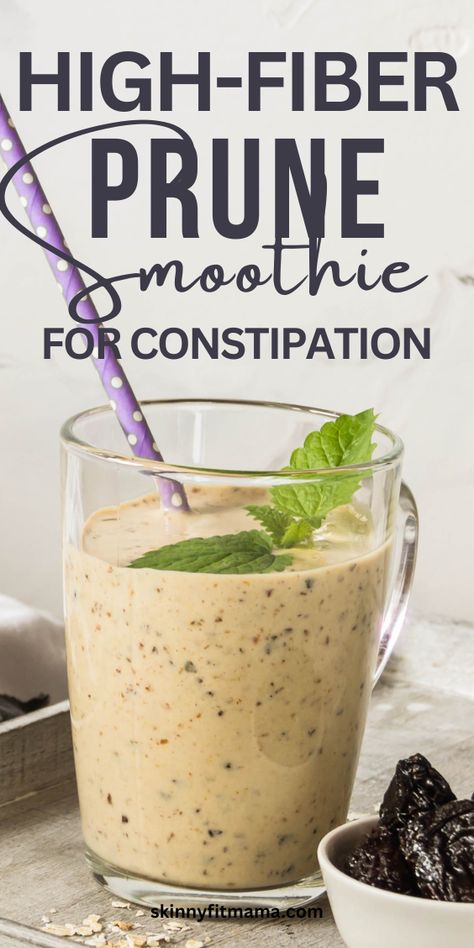 Prune Smoothie For Constipation High Fiber Fruit Smoothie, Post Surgery Smoothie, Potassium Smoothie Recipes, Prometabolic Smoothie, Gallbladder Smoothie Recipes, High Fiber Shakes, Smoothie For Bloated Stomach, High Fiber Juice Recipes, Beast Blender Smoothie Recipes