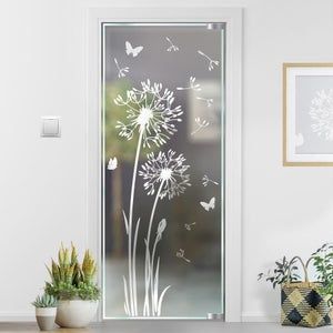 Pusteblume window screen film sticker glass decal sandblasting | Etsy Window Film Designs, Balcony Glass Design, Glass Etching Designs, Window Glass Design, Verre Design, Door Glass Design, Sandblasted Glass, Glass Doors Interior, Glass Decals