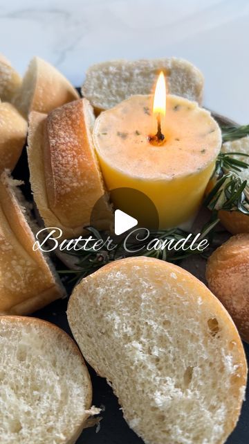 Chelsea Zutavern on Instagram: "I decided to make the viral butter candle and it did not disappoint! So delicious and easy to make. Great idea for your Thanksgiving table!🧈❤️🥖 . . Butter Candle: -salted butter I used 4 sticks (it made a lot, filled three cups) -2 cloves minced garlic -1/4 tsp Thyme -1 tsp Parsley -1 tsp Rosemary . Melt butter together with garlic and herbs. Pour into a paper cup. Add a food safe wick. Amazon has them, made of hemp and beeswax. Refrigerate until the butter is set up (few hours). Before serving, trim wick and light!🕯️ . . #buttercandle #butter #bread #breadandbutter #viralrecipes #thanksgiving #thanksgivingdinner #thanksgivingideas #garlicbutter #garlicherb" Edible Candles, Butter Candle, Diy Butter, Kitchen Witch Recipes, Wine Butter, Infused Butter, Garlic Herb Butter, Food Candles, Bread Bowls