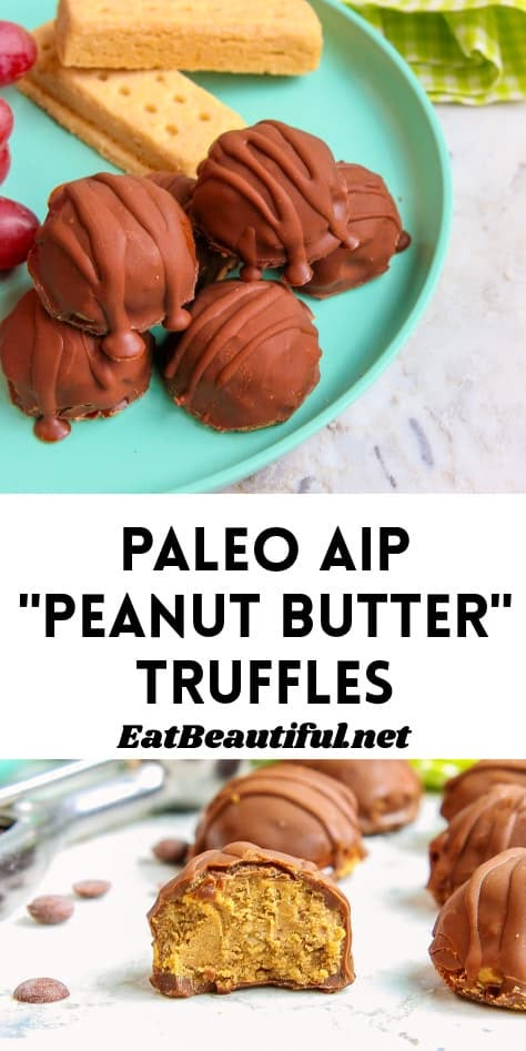 Paleo AIP "Peanut Butter" Truffles, made with tiger nut butter, are SO incredibly delicious and fun. Each truffle is such a treat, that they're a great way to satisfy a sweet tooth. Aip Peanut Butter, Aip Candy, Paleo Truffles, Tigernut Recipes, Heathy Treats, Aip Sweets, Aip Paleo Desserts, Aip Cookies, Aip Treats