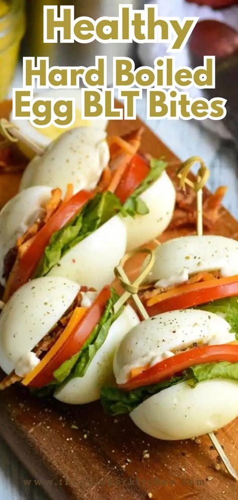 Hard boiled egg blt bites are a protein packed, lower carb alternative to the classic sandwich. These bites make a yummy and satisfying make ahead lunch or appetizer. You don’t want to miss this recipe! Save this recipe from thequickerkitchen.com today. Egg Blt Sliders, What To Eat With Boiled Eggs, Hard Boiled Egg Recipes Lunches, Hard Boiled Egg Lunch, Hard Boiled Egg Sandwich, Egg Blt, Hard Boiled Egg Breakfast, Boiled Egg Sandwich, Bariatric Snacks