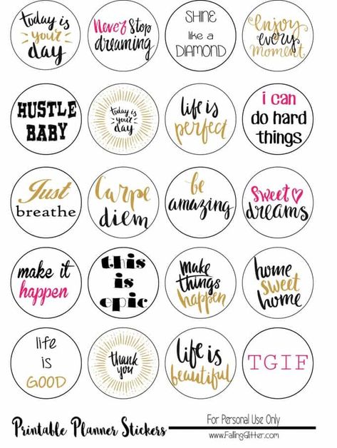 planner printables Motivational Planner, Happy Planner Free Printable, Happy Planner Printables, Motivational Printables, Gratis Printables, To Do Planner, Idee Cricut, Free Planner Stickers, Sticker Template