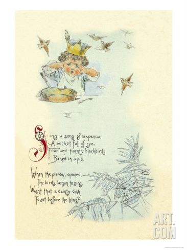 Sing A Song Of Sixpence, Nursery Rhymes Poems, Old Nursery Rhymes, Nursery Rhymes Lyrics, Childrens Poems, Sing A Song, Art Japonais, Childrens Art, Posters And Prints