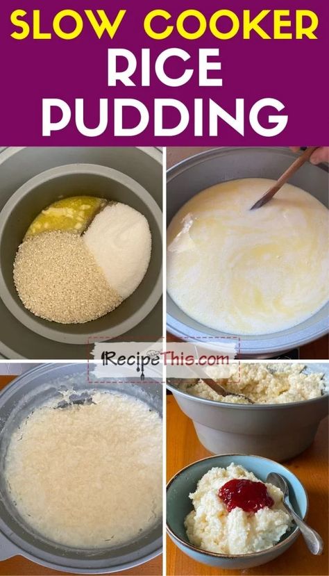 Slow Cooker Almonds, Crockpot Rice Pudding, Slow Cooker Rice Pudding, Slow Cooker Rice, Soup Maker Recipes, Creamed Rice, Slow Cooker Lamb, Rice Desserts, Homemade Banana Pudding