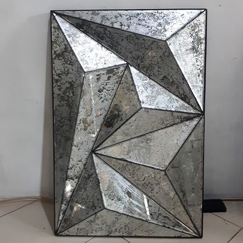 Eglomise Mirror, Large Rectangular Mirror, Silver Antique Mirror, Small Office Design Interior, Verre Eglomise, Metal Doors Design, Gold Art Painting, Sheet Metal Fabrication, Mirror Crafts