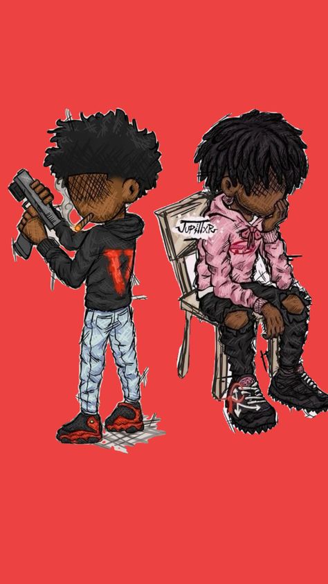 Swag Art Wallpaper, Rod Wave Collage, Thug Life Wallpaper, Cool Cartoon Drawings, Kaws Wallpaper, Nba Baby, Hip Hop Artwork, Anime Gangster, Thug Style