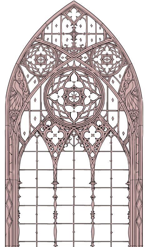 Gothic Architecture Drawing, Goth Architecture, 3d Templates, Gothic Windows, Gothic Pattern, زجاج ملون, Cathedral Architecture, Gothic Tattoo, Gothic Design