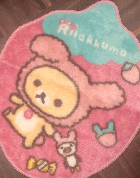 strawberry korilakkuma floor room mat rug Strawberry Rug, Room Mat, Strawberry Garden, Diy Rug, Aesthetic Photos, Mat Rugs, Floor Mats, Carpet, Rug