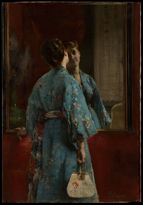 Alfred Stevens | The Japanese Robe | The Metropolitan Museum of Art James Abbott Mcneill Whistler, Alfred Stevens, European Paintings, Western Art, Museum Of Fine Arts, Museum Of Modern Art, Metropolitan Museum Of Art, Metropolitan Museum, Artist Studio