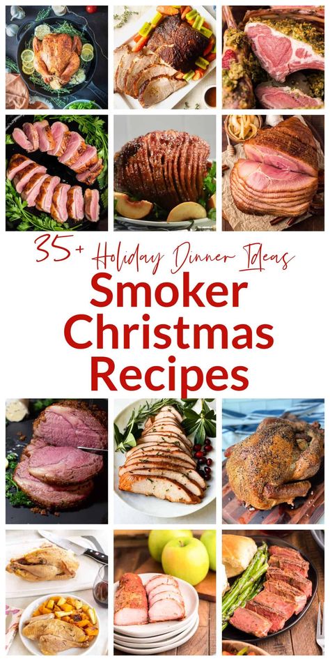 35+ Smoker Christmas Recipes (Holiday Dinner Ideas) Smoked Christmas Meat, Christmas Dinner Smoked Meat, Smoked Meat For Christmas, Traeger Christmas Recipes, Christmas Smoker Recipe, Smoker Christmas Recipes, Smoked Christmas Dinner, Holiday Dinner Ideas, Christmas Day Dinner