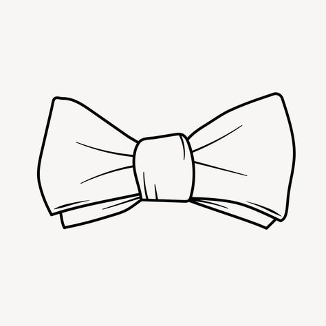 Bowtie Drawing, Bow Tie Drawing, Ribbon Doodle, Bow Doodle, Tie Ribbon Bow, Doodle Collage, Black White Illustration, Tie Drawing, Ribbon Bow Tie