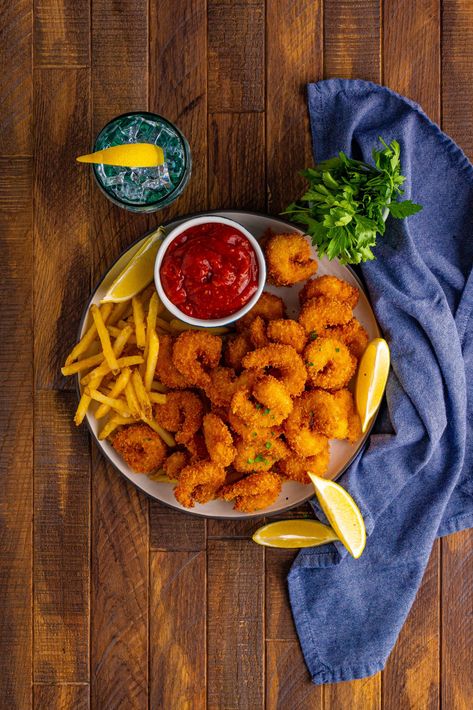 Panko Fried Shrimp, Fried Shrimp Recipe, Shrimp Dipping Sauce, Fried Shrimp Recipes, Seasoned Fries, Breaded Shrimp, Blackened Seasoning, Crispy Shrimp, Food Pic