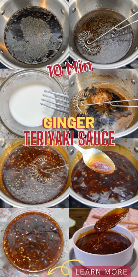 Ginger Teriyaki Sauce, Miso Teriyaki Sauce, Sticky Teriyaki Sauce, Ginger Beef Sauce Recipe, Terriaki Sauce, Meatballs Noodles, Easy Teriyaki Sauce, Soy Ginger Sauce, Asian Meatballs