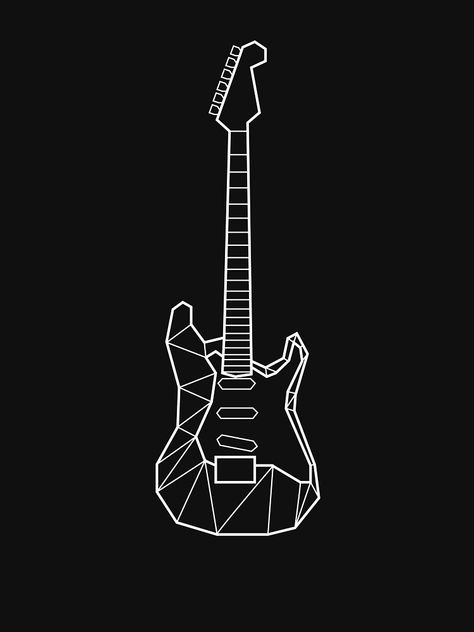 Polygon electric guitar abstract design. A nice abstract guitar design will make a nice unusual gift for any guitarist or anyone who loves guitars. Electric Guitar Wallpaper Art, Guitar Shirt Design, Electric Guitar Tattoo Ideas, Electric Guitar Tattoo Design, Guitar Wallpaper Art, Guitarist Tattoo, Guitar Design Art, Guitar Design Ideas, Cool Guitar Designs