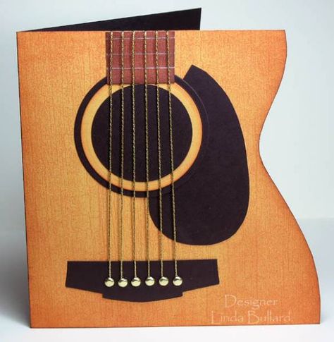 Réplica de guitarra, perfecta para regalar a un músico. Musical Cards, Shaped Cards, Birthday Cards Diy, Male Cards, E Card, Masculine Cards, Fathers Day Cards, Creative Cards, Paper Cards