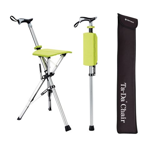 Ta-Da Chair, Portable Trekking Hiking Pole, Folding Walking Stick with Seat, Walking Cane with Chair, Foldable Chair, Lightweight Aluminum, Easy Carry and Storage, Anti-Slip Walking Stick With Seat, Foldable Chair, Hiking Sticks, Foldable Chairs, Cane Chair, Trekking Poles, Walking Cane, Spiral Pattern, Utila