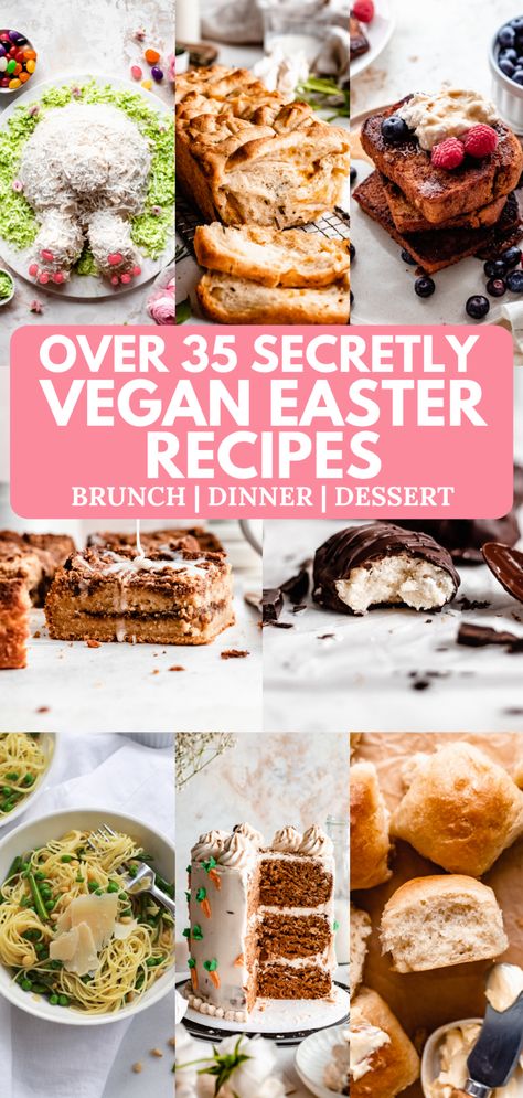 Classic Easter Desserts, Vegan Easter Treats, Vegan Easter Dinner, Easter Brunch Dessert, Vegan Lentil Loaf, Whimsical Treats, Vegan Coconut Cake, Vegan Easter Recipes, Brunch Easter