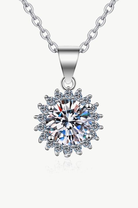 Showcase your personality with 925 Sterling Silver Moissanite Pendant Necklace. 🌟Unique pendants for every style at LOVCIA. Shop https://lovcia.com/products/925-sterling-silver-moissanite-pendant-necklace . #Lovcia #LovciaJewelry #GiftsForWomen #PendantNecklaces #Necklaces #NecklacesForWomen #Women'sNecklaces #PersonalStyle #Pendants #JewelryForWomen #JewelryForGirls #GiftForHer #GiftForLove #LatestPendantStyle #PendantJewelry Round Diamond Pendant, Mix Jewelry, What Shoes To Wear, Stone Properties, Moissanite Pendant, Sunflower Pendant, Shoes Trends, Moissanite Necklace, Diamond Jewelry Necklace